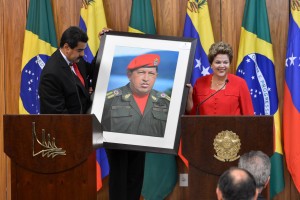 Brasília  A presidenta Dilma Rousseff e o presidente da Venezuela, Nicolás Maduro, durante declaração à imprensa, no Palácio do Planalto