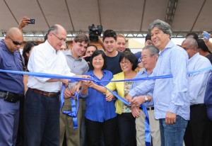 O governador do estado de São Paulo, Dr. Geraldo Alckmin, participa da cerimônia de inauguração da Creche Escola "Kasumi Takahashi". Data: 17/07/2015. Local: Barrinhas/SP.   Foto: Gilberto Marques/A2img