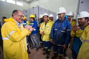 O Governador de São Paulo,vistoria as obras de bombeamento da Represa Rio Grande da Serra para o Taiaçupeba Mirim no Sistema Alto Tietê. Rio Grande da Serra, 04/09/2015 - Foto: Eduardo Saraiva/A2IMG