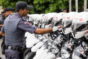 O Governador de São Paulo entregou 184 motos para a Polícia Militar em evento realizado na Porta dos Cavalos no Palácio dos Bandeirantes em São Paulo. São Paulo  23/11/2015 - Foto: Eduardo Saraiva/A2IMG